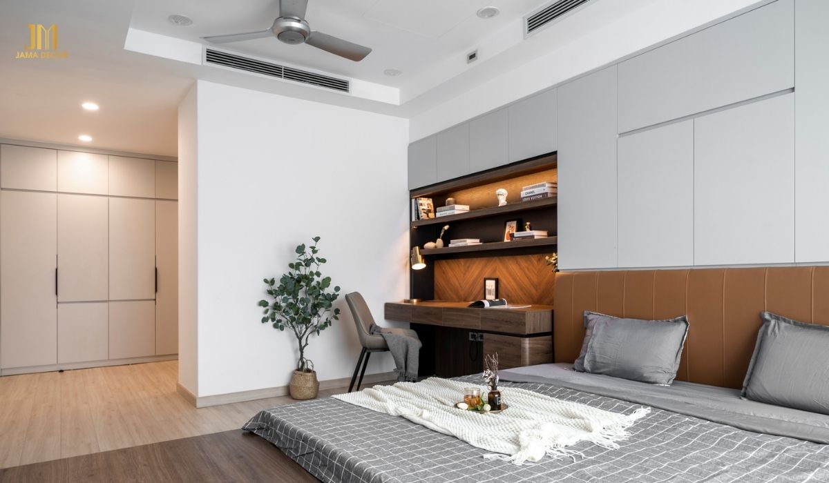 Tủ, kệ, bàn làm việc được tích hợp vào làm một