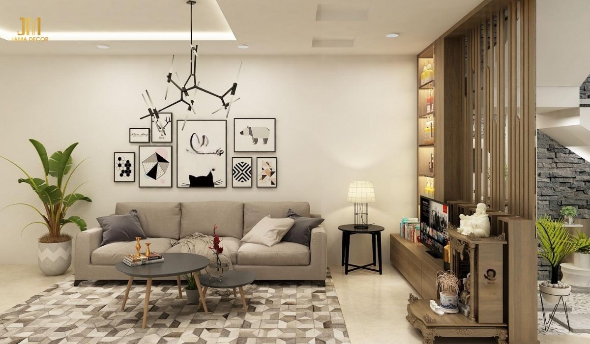 Đối với phòng khách nhỏ, việc sử dụng nội thất nhỏ gọn là vô cùng quan trọng để tiết kiệm diện tích và tạo cảm giác thông thoáng cho căn phòng