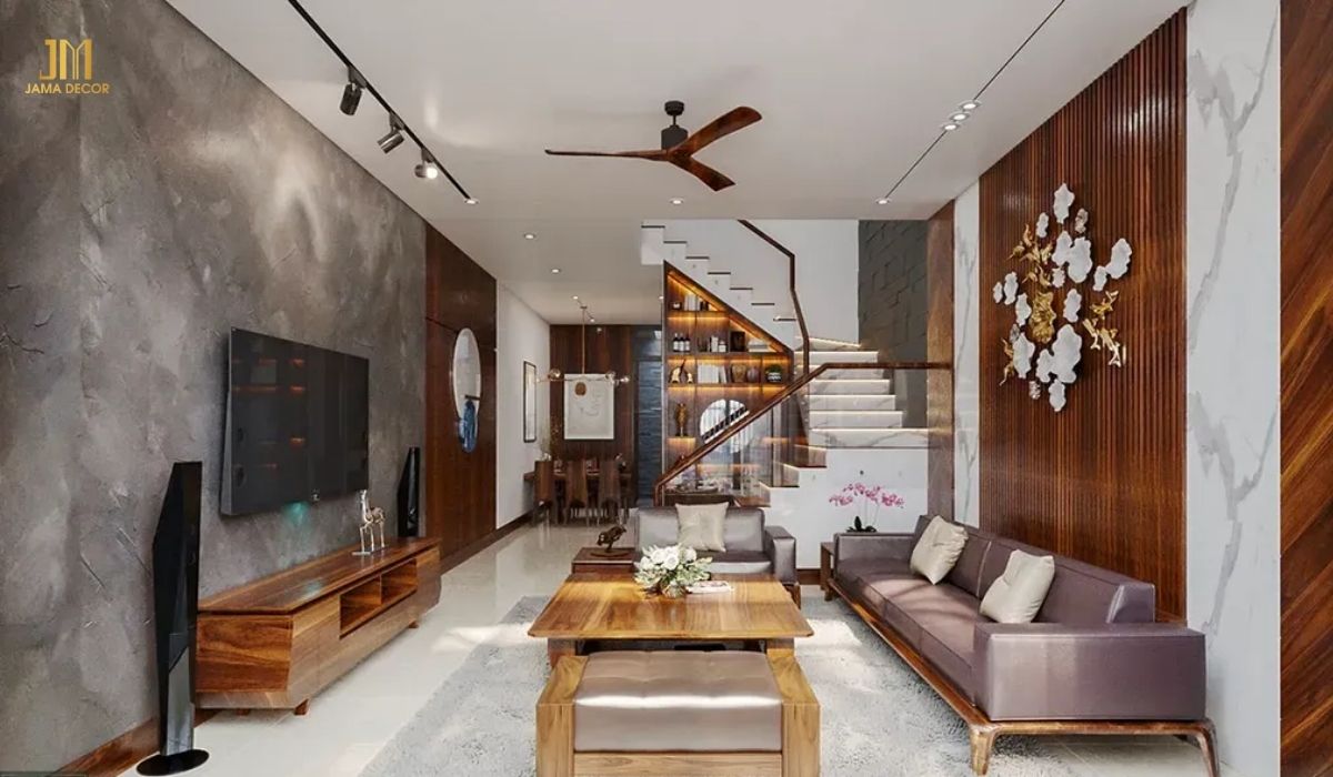 Thay vì sử dụng những mảng tường đơn điệu, bạn có thể sử dụng chi tiết hoa văn độc đáo để tạo điểm nhấn và thu hút sự chú ý cho vách tường