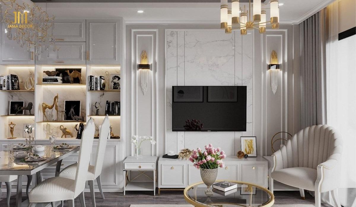 Phong cách Tân cổ điển mang đến cho phòng khách vẻ đẹp thanh lịch, đẳng cấp nhưng vẫn giữ được sự ấm cúng và tiện nghi;