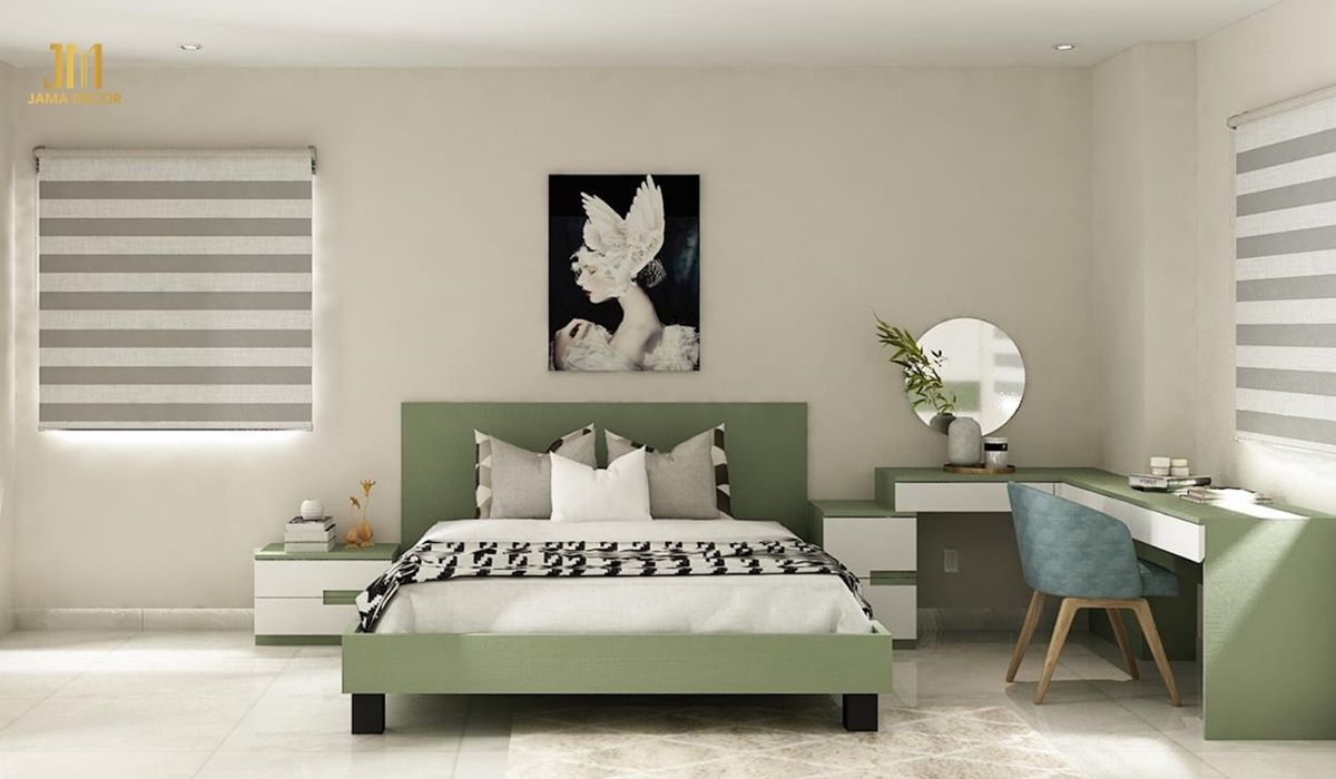 Bàn làm việc tích hợp trang điểm giúp bạn tận dụng tối đa diện tích, đặc biệt là những căn phòng nhỏ