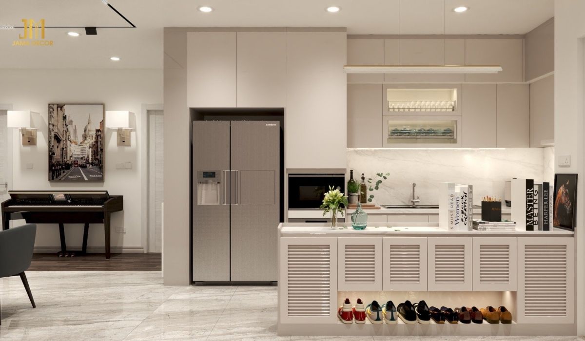 Dù diện tích bếp có hạn hẹp, bạn vẫn có thể sở hữu một khu vực nấu nướng tiện nghi và đầy đủ chức năng