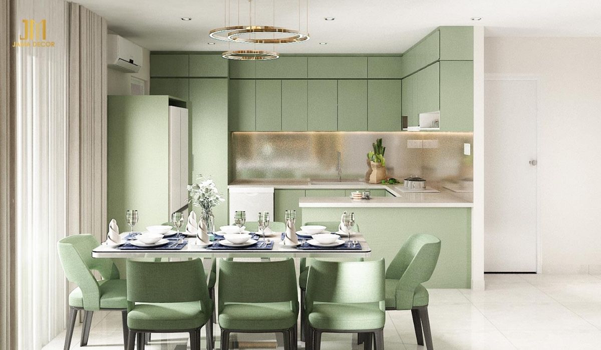 Bàn ghế hiện đại có thiết kế đơn giản và đường nét gọn gàng