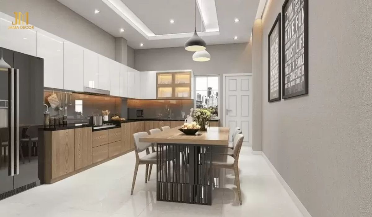 Nên sử dụng đèn led âm trầan, đèn rọi ray hoặc đèn thả để đảm bảo độ sáng đồng đều