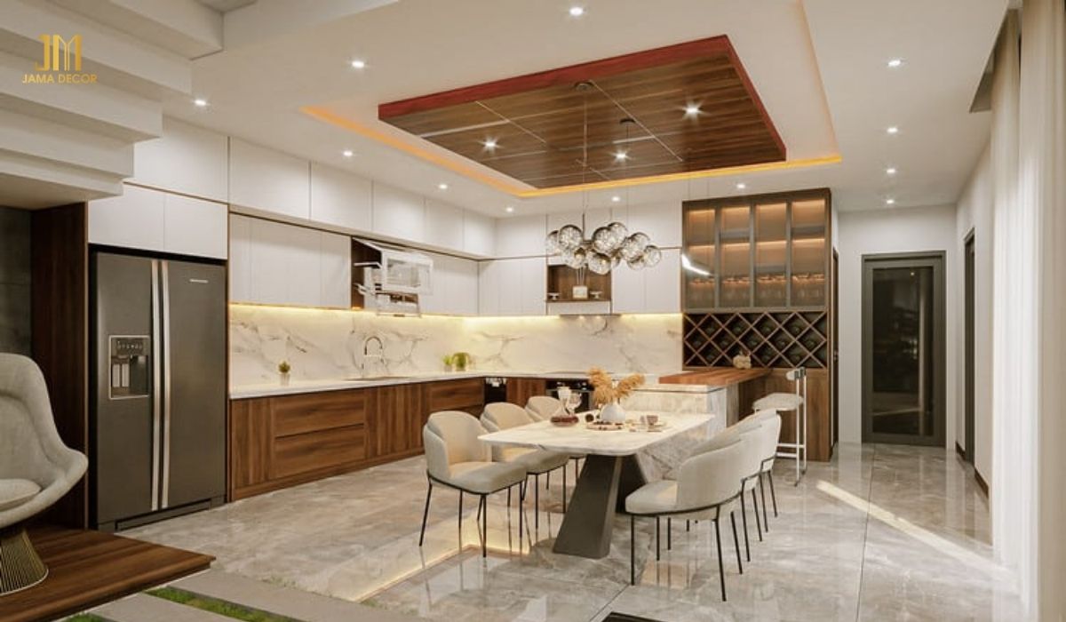 Ánh sáng đóng vai trò quan trọng trong thiết kế nội thất bếp, không chỉ giúp cung cấp ánh sáng cho việc nấu nướng mà còn tạo điểm nhấn và bầu không khí ấm cúng cho căn bếp