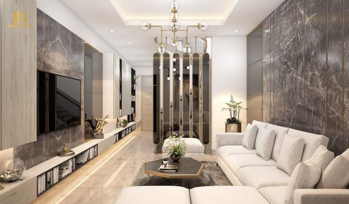 Vách tường ốp đá mang đến vẻ đẹp sang trọng, đẳng cấp và tăng tính thẩm mỹ cho căn phòng