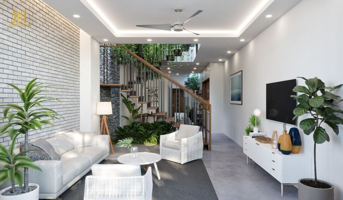 Là điểm nhấn trong phòng khách, sofa thường được đặt ở vị trí trung tâm, đối diện với tivi