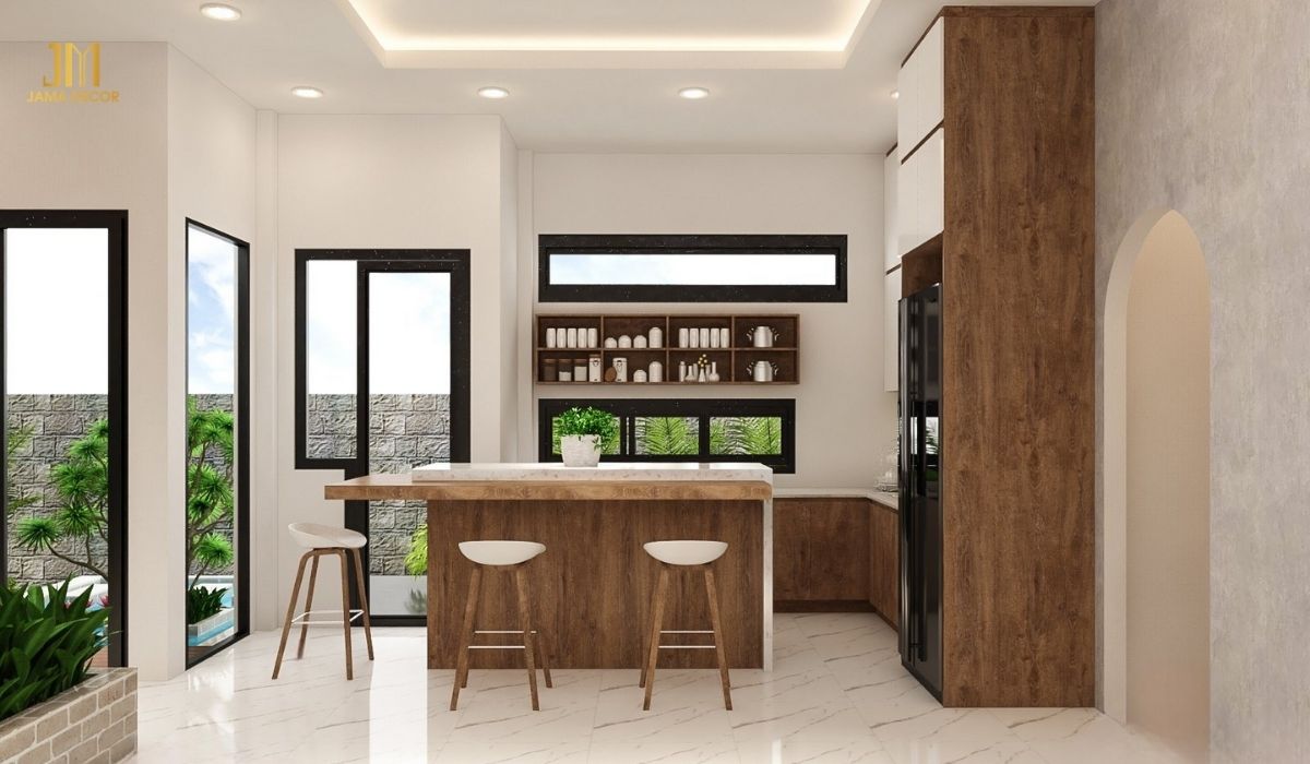 Bếp nhỏ với đầy đủ nội đấy và đáp ứng công năng sử dụng