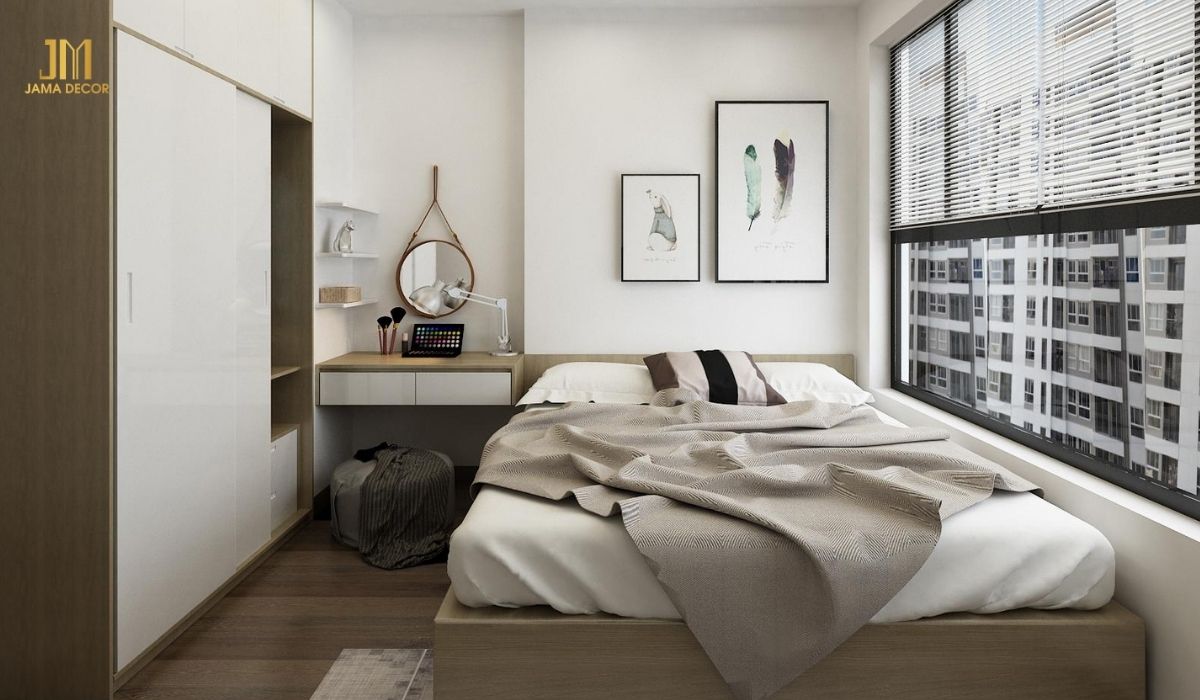 Nên tạo khoảng trống ở 1 bên giường để có lối đi tiện lợi