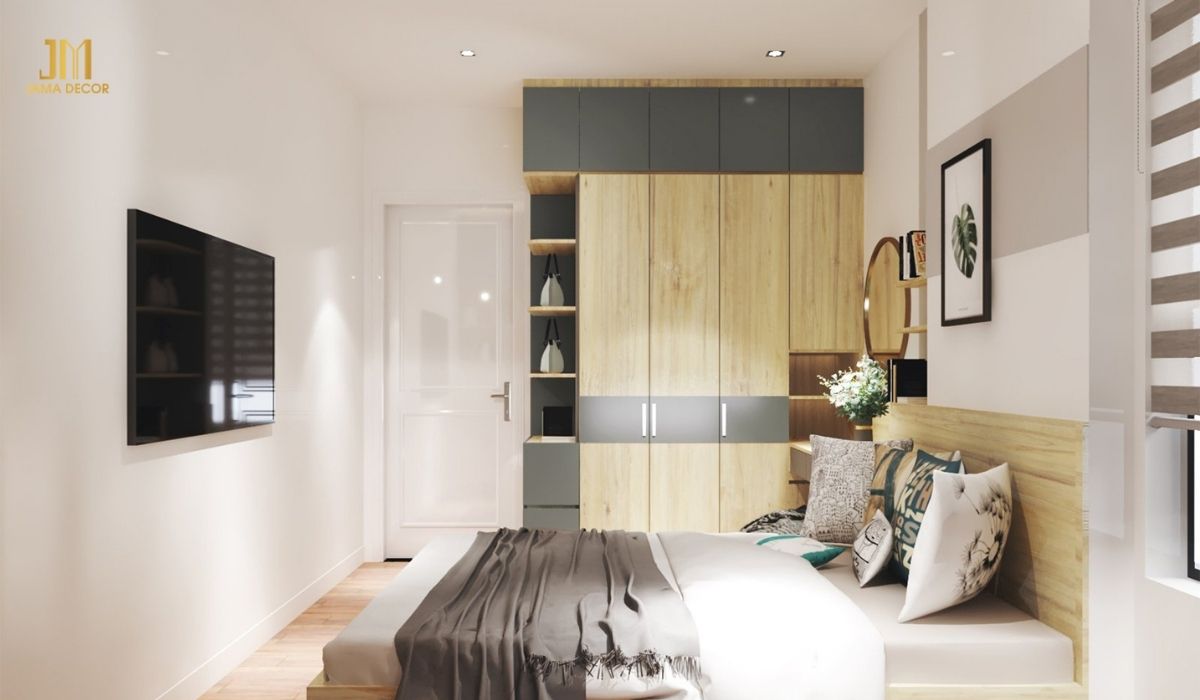 Tivi gắn tường tiết kiệm diện tích hơn so với sử dụng kệ