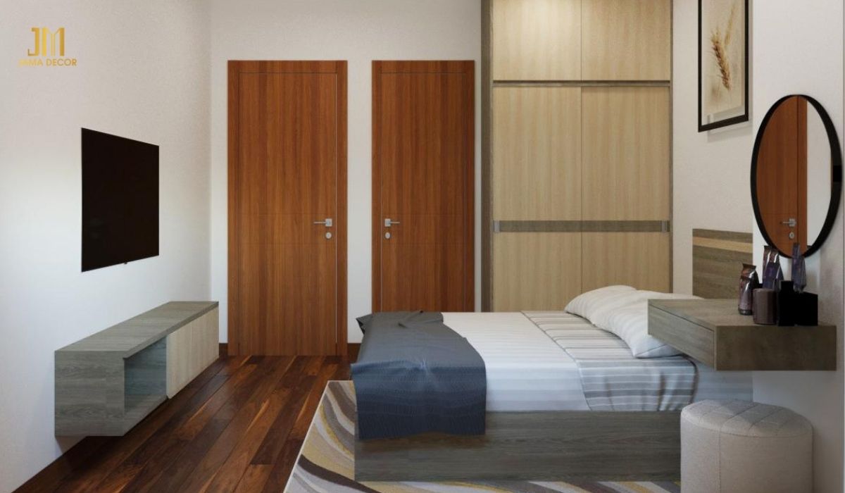 Hệ tủ kịch trần tận dụng tối ưu diện tích còn trống của căn phòng