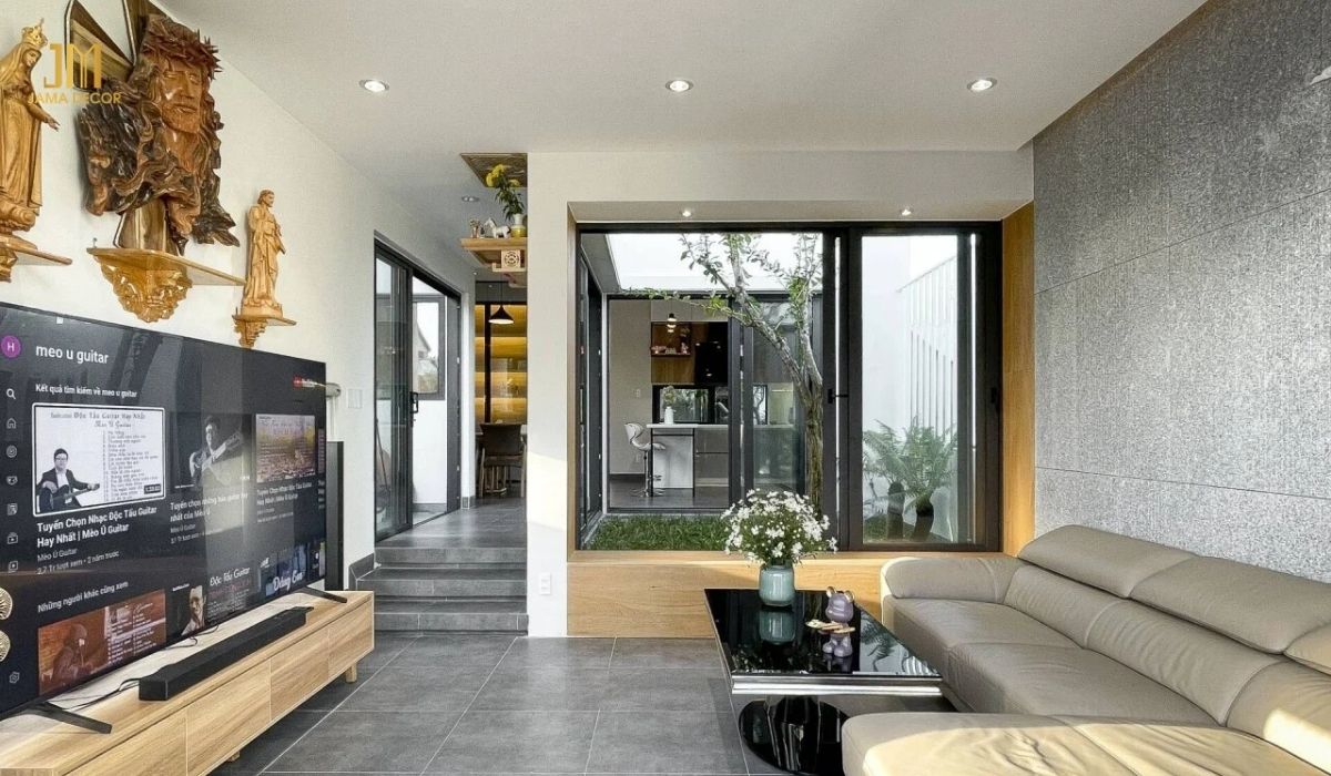 70+ Mẫu nội thất phòng khách đẹp cho mọi không gian 67 Phòng khách nhà cấp 4 hiện đại ai nhìn cũng mê