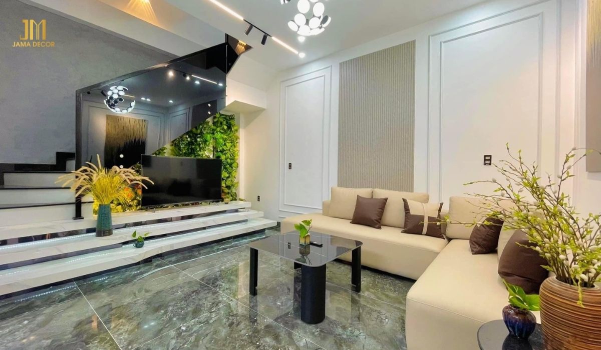 70+ Mẫu nội thất phòng khách đẹp cho mọi không gian 53 Tuy không quá lớn, nhưng nếu biết cách phối hợp màu sắc nội thất, không gian của bạn sẽ hài hòa và đẹp hơn