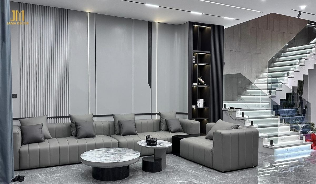 70+ Mẫu nội thất phòng khách đẹp cho mọi không gian 45 Nội thất màu xám lạnh có khả năng làm cho không gian trông rộng rãi và thoáng mát hơn