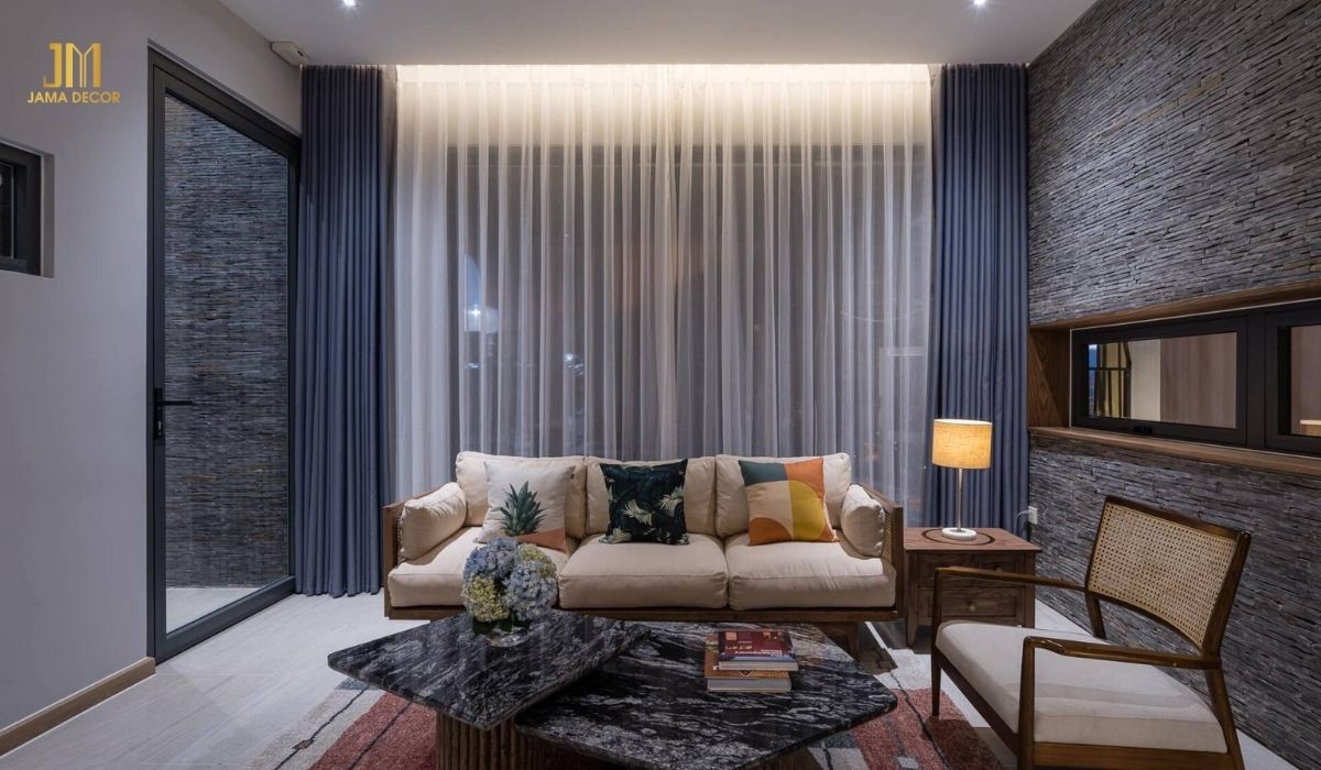 Hạn chế nội thất không làm giảm đi vẻ đẹp của phòng khách