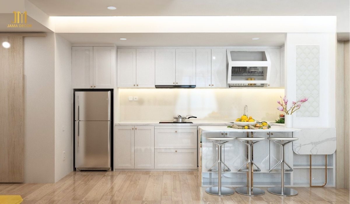 Bàn đảo bếp là lựa chọn thông minh nếu muốn tăng không gian lưu trữ