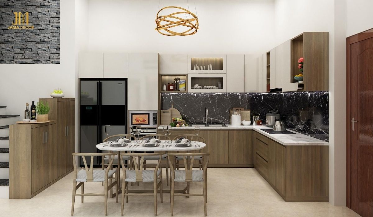 Không gian nấu nướng kết hợp ăn uống mang đến sự tiện nghi cho người sử dụng