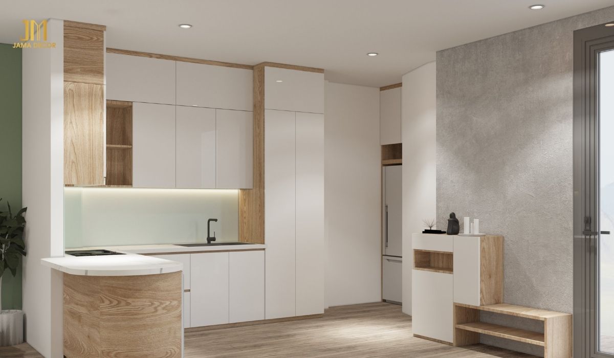 Phong cách trang trí nội thất bếp tối giản, gọn gàng là sự lựa chọn tuyệt vời cho những ai yêu thích sự đơn giản, thanh lịch và tiện dụng