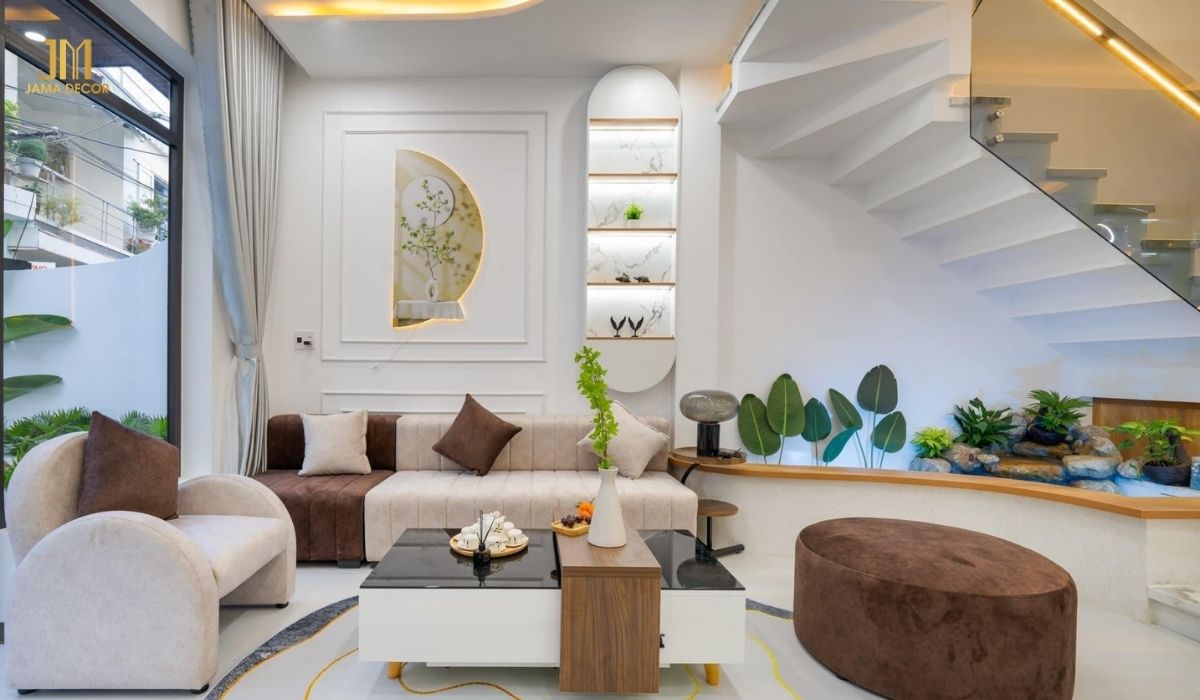 35+ cách trang trí nội thất phòng khách đẹp ai nhìn cũng mê 33 Tín đồ yêu thiên nhiên và cây xanh thì nhất định phải có một vài chậu cây nhỏ xinh trong khu vực phòng khách