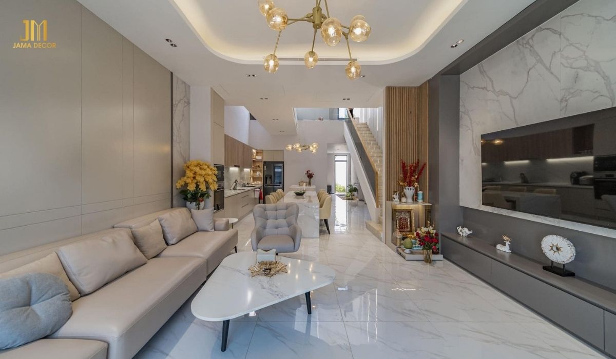 35+ cách trang trí nội thất phòng khách đẹp ai nhìn cũng mê 34 Đèn là chi tiết không thể bỏ qua khi trang trí phòng khách