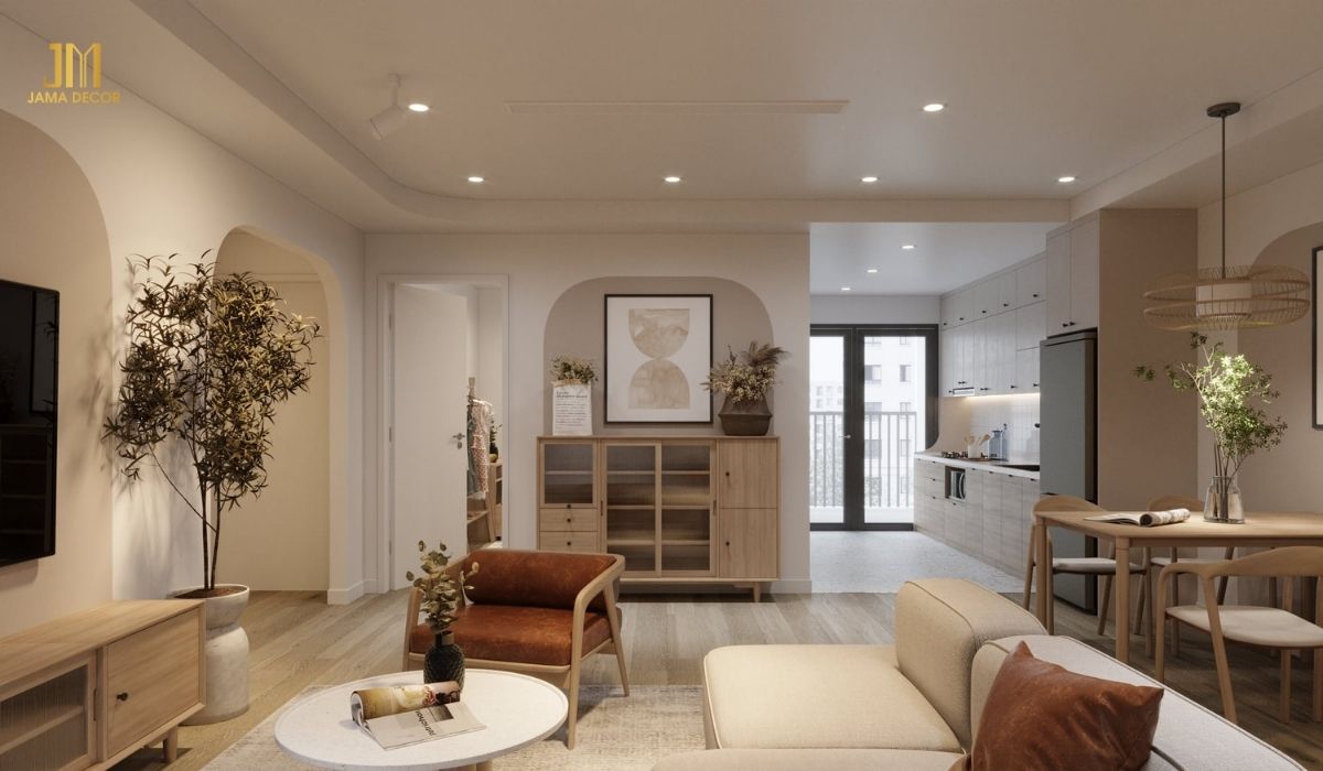 35+ cách trang trí nội thất phòng khách đẹp ai nhìn cũng mê 28 Nhà là nơi để về, tone màu trầm ấm gợi lại cảm giác gia đình