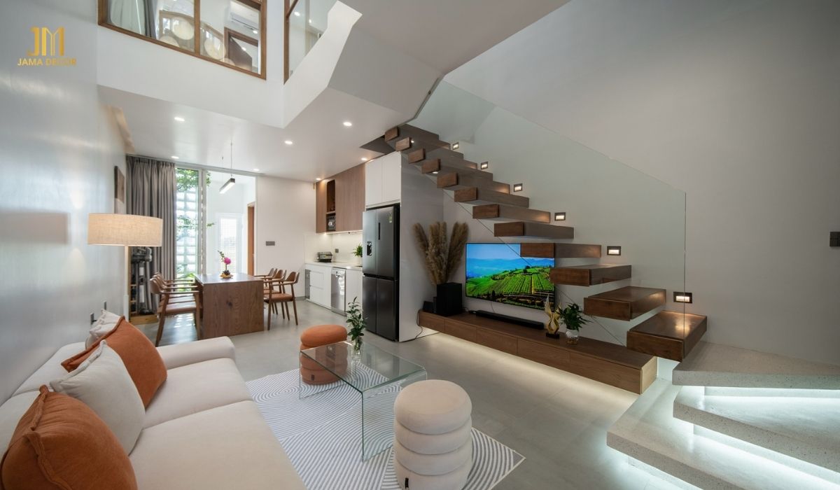 35+ cách trang trí nội thất phòng khách đẹp ai nhìn cũng mê 26 Sử dụng tone trắng làm chủ đạo làm bừng sáng cả không gian