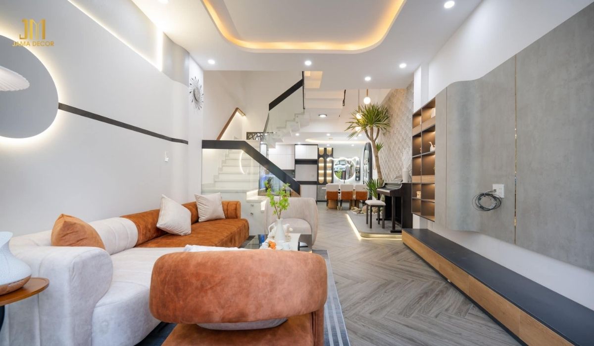 35+ cách trang trí nội thất phòng khách đẹp ai nhìn cũng mê 27 Khu vực phòng khách năng động, tươi tắn hơn nhờ kết hợp hài hòa giữa các màu sắc sáng