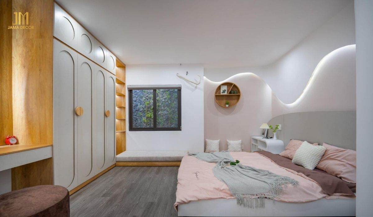 Báo giá thiết kế thi công nội thất phòng ngủ TP HCM 8 Nội thất phòng ngủ được bài trí đơn giản nhưng tinh tế, tạo cảm giác ấm cúng và thư giãn