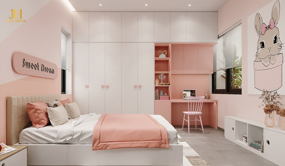 Hồng, tím pastel: Khơi gợi mơ mộng cho không gian bé gái