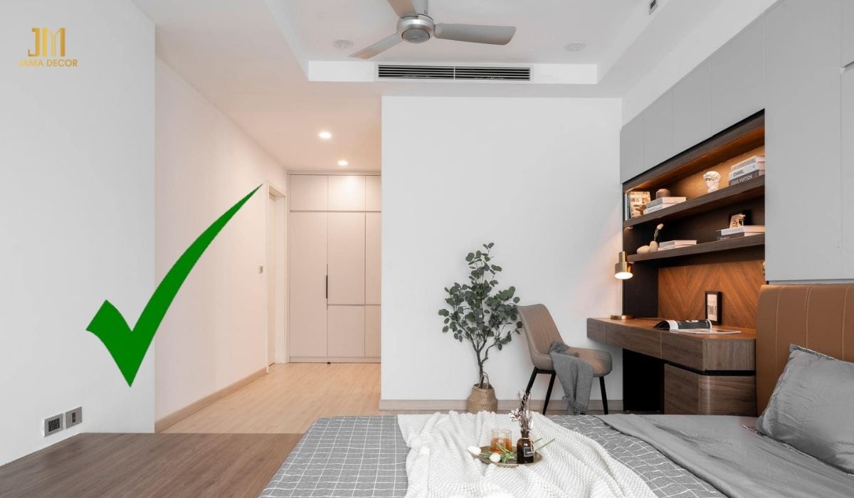 Cửa ra vào nên thiết kế sao cho không đối diện với giường ngủ