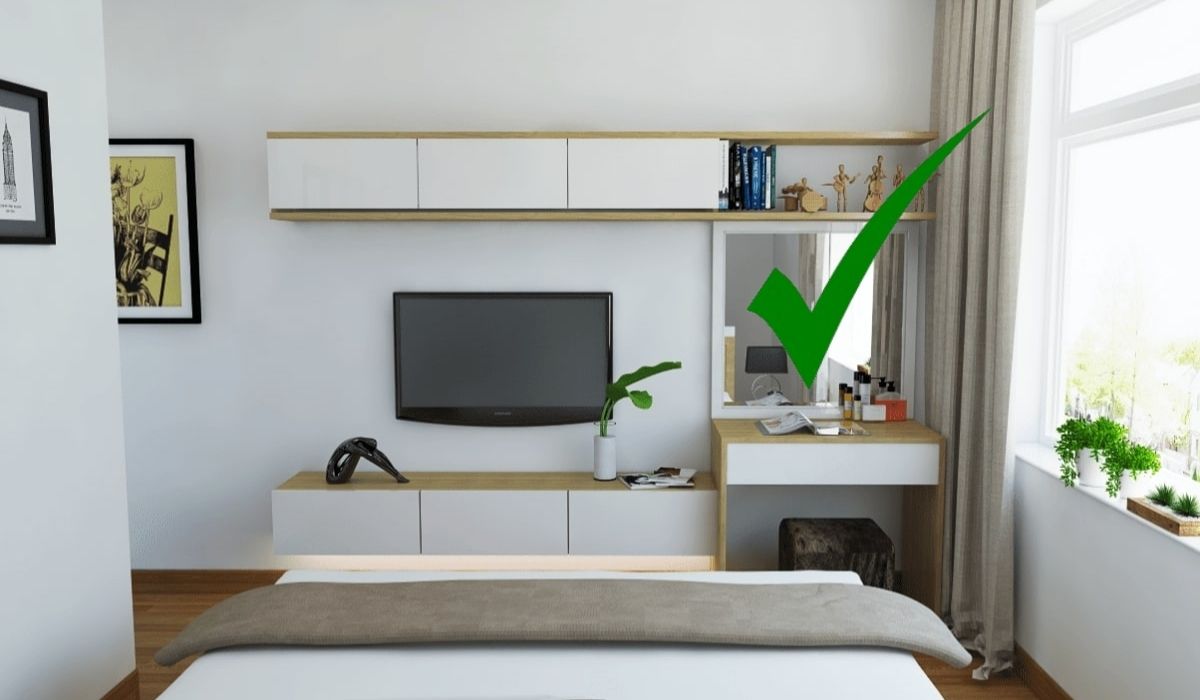 Nên chọn đặt gương soi ở vị trí phù hợp, tránh trường hợp đặt đối diện giường ngủ