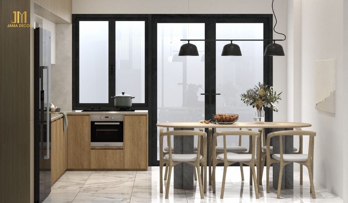 Luôn sử dụng cửa kính để tận dụng tối ưu nguồn ánh sáng tự nhiên là lựa chọn của nhiều người khi thiết kế nhà phố