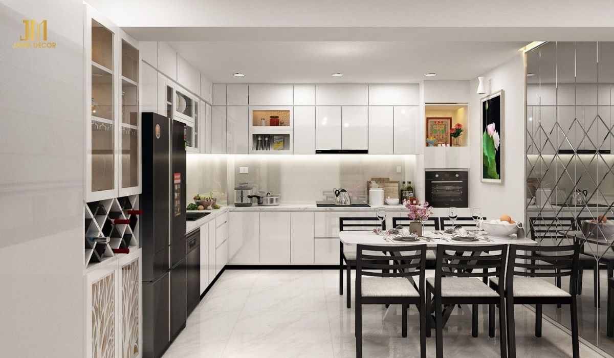 Khu vực bếp đầy đủ tiện nghi, là điểm nhấn lôi cuốn đối với tất cả mọi người