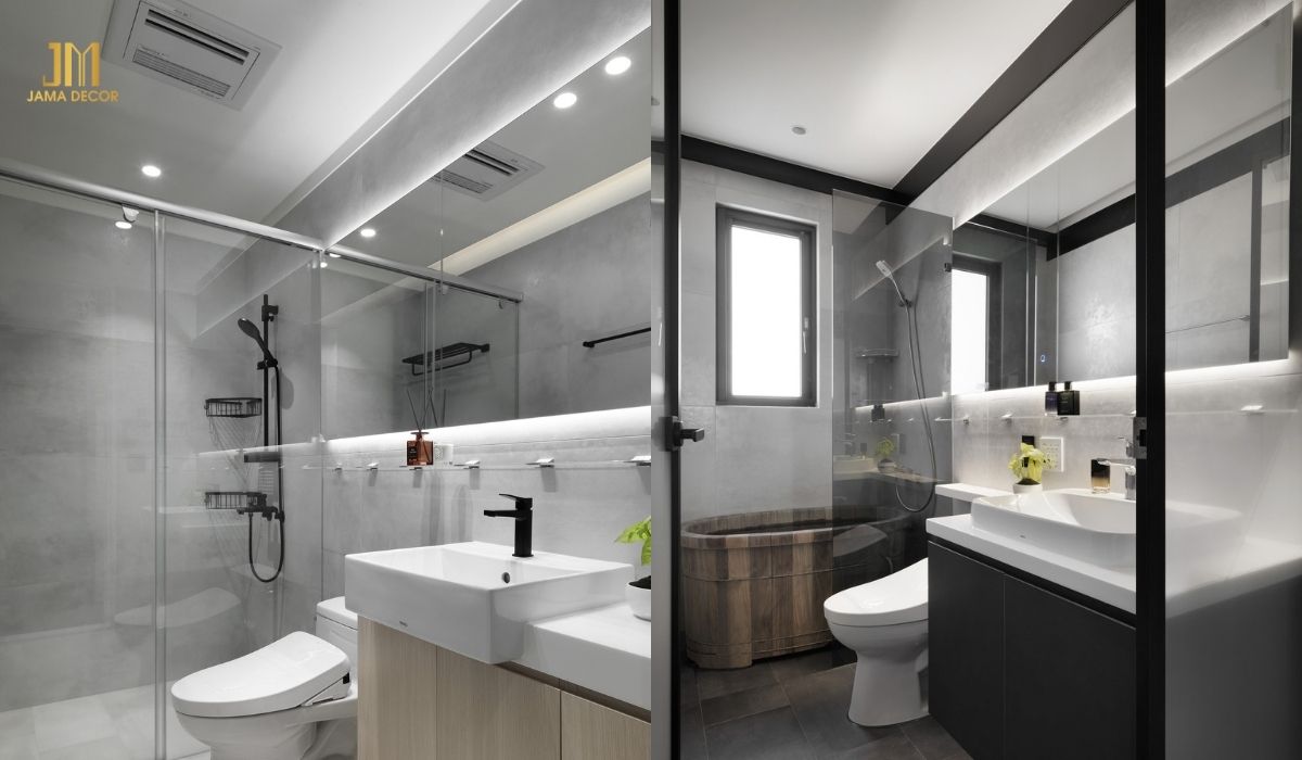 Phòng tắm đầy đủ tiện nghi, bạn có thể vừa tắm vừa thư giãn