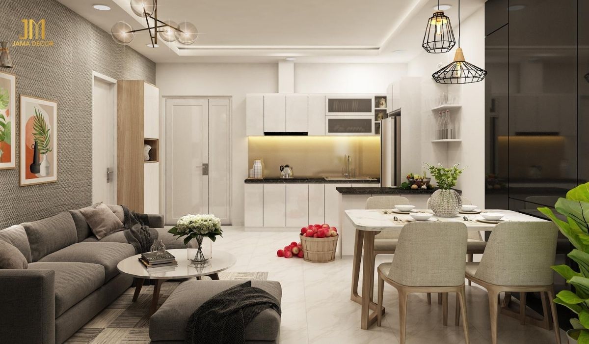 Mẫu thiết kế nội thất chung cư hiện đại nhỏ 60m2