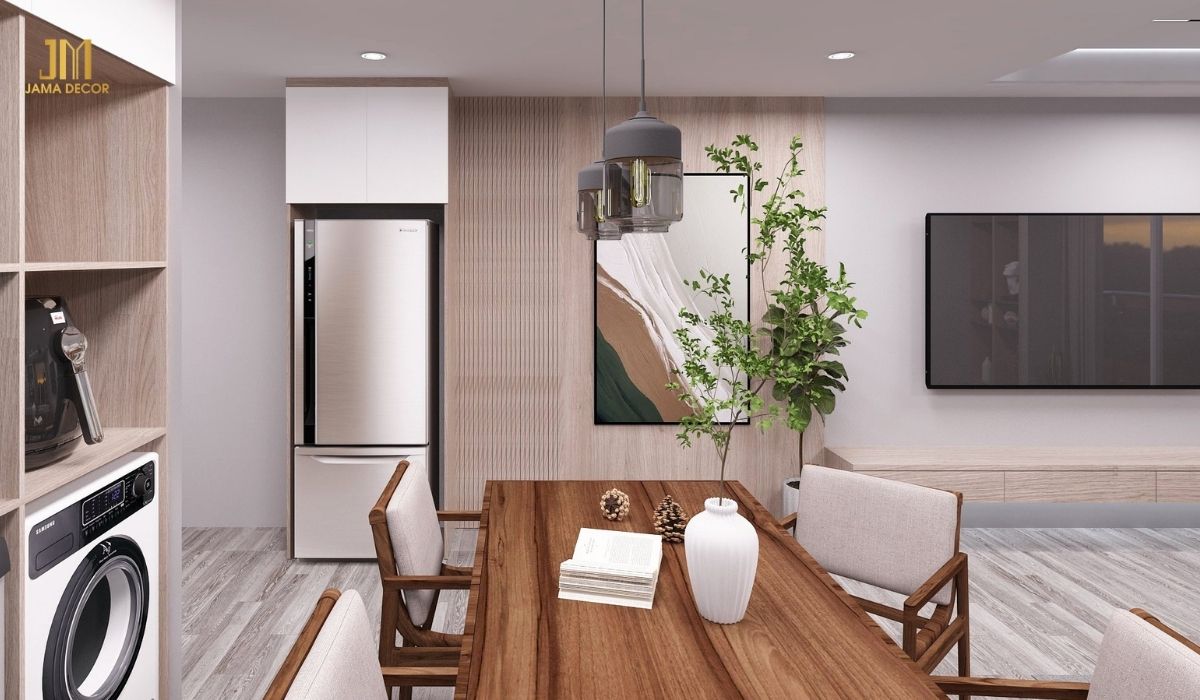 Khu vực bếp tích hợp bàn ăn tiện lợi