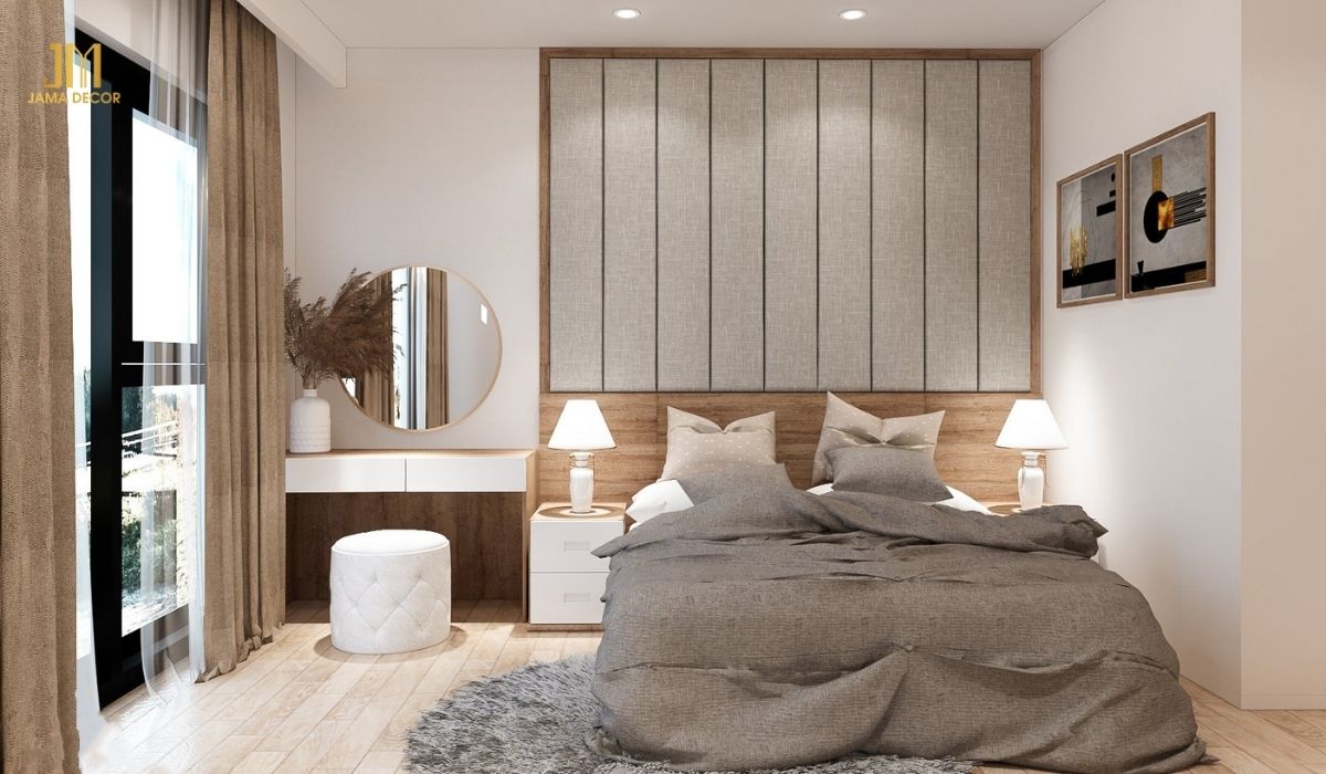 Giường ngủ, bàn trang điểm, tranh ảnh trang trí… được sử dụng đa số khi thiết kế nội thất phòng ngủ