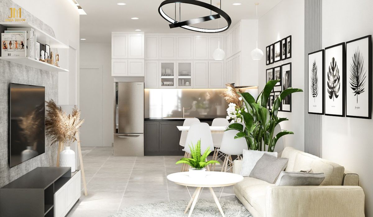 Đơn giản mà vẫn mang đậm sự tinh tế là những ưu điểm khi bạn lựa chọn tone màu trắng làm chủ đạo