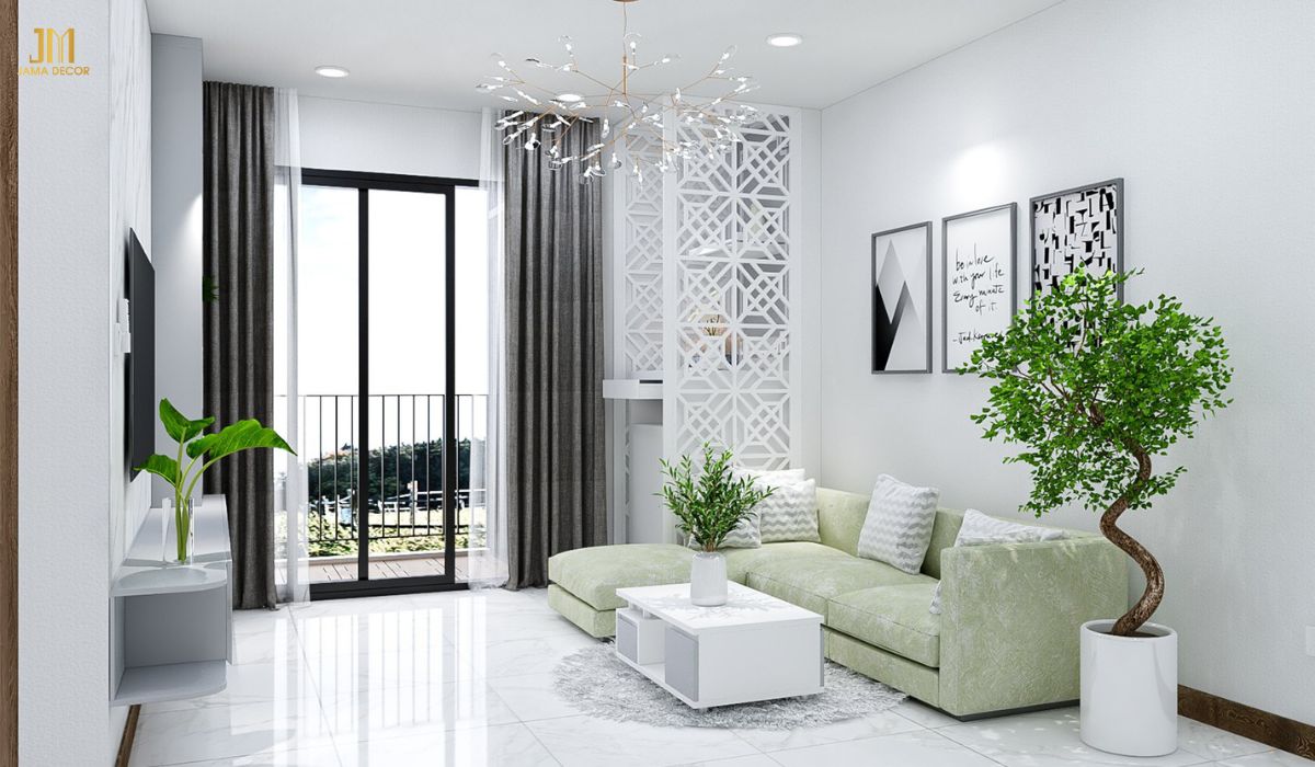 Phối hợp hài hòa giữa ánh sáng tự nhiên và nhân tạo giúp không gian phòng khách thông thoáng và sáng sủa