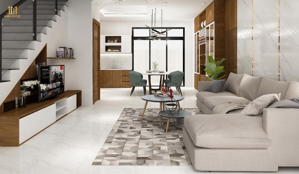 Phòng khách được bố trí nội thất phù hợp sẽ khiến không gian rộng rãi hơn
