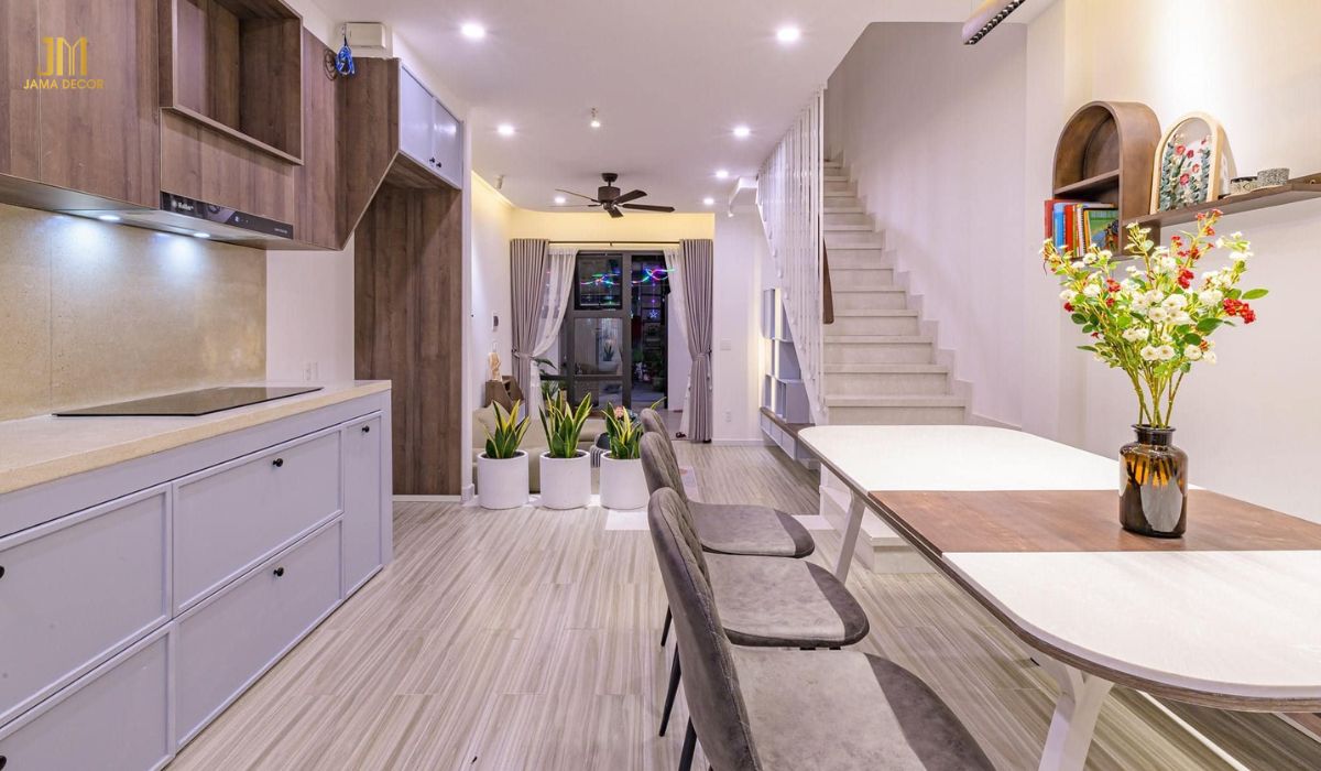 5 cách bố trí nội thất bếp khoa học, tiện lợi 31 Không gian bếp ấm áp hòa quyện với nét hiện đại tạo nên sự riêng biệt