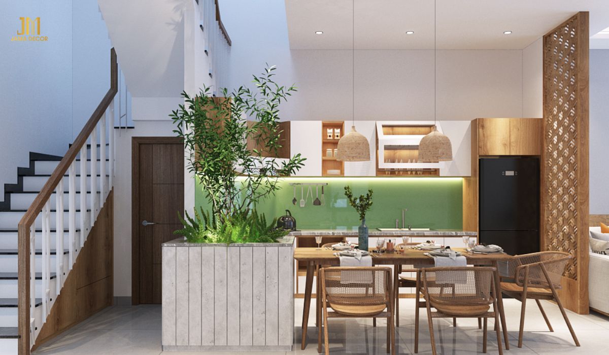 5 cách bố trí nội thất bếp khoa học, tiện lợi 29 Gian bếp tươi xanh, thu hút ngay từ cái nhìn đầu tiên