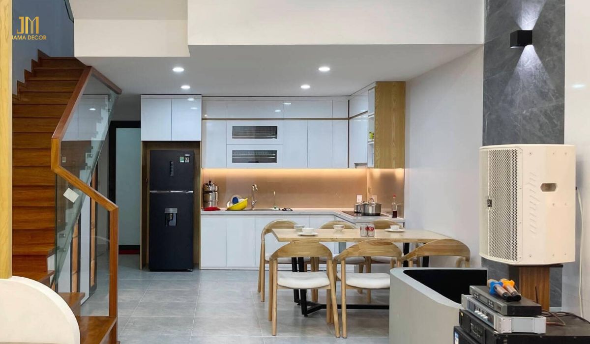 5 cách bố trí nội thất bếp khoa học, tiện lợi 28 Mỗi đồ gia dụng bếp đều được phân chia và sắp xếp ở một khu vực nhất định tạo nên trật tự gọn gàng