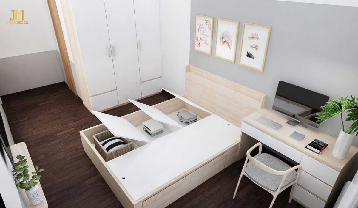 Cải tạo nội thất nhà ống thành không gian sống lý tưởng 21 Sử dụng giường ngủ đa năng là ý tưởng hay để tiết kiệm không gian