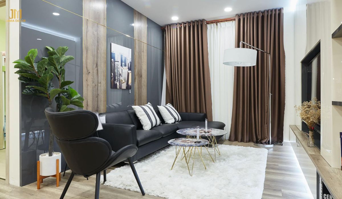 Đặt cây xanh ở các góc phòng để tạo điểm nhấn cho không gian