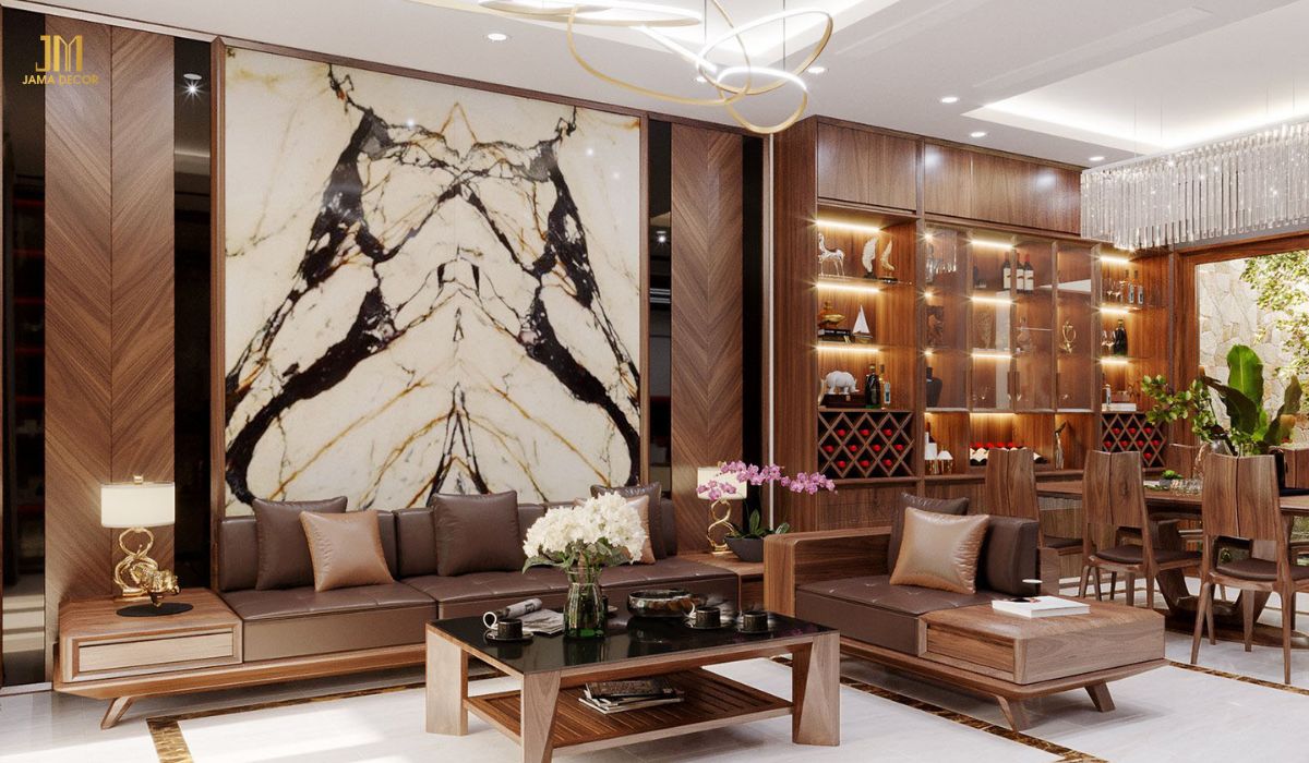 Đồ nội thất gỗ có thiết kế đơn giản, tinh tế sẽ giúp không gian phòng khách trở nên sang trọng và thanh lịch hơn