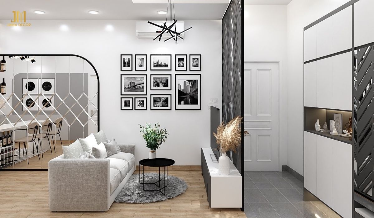 Tone màu trắng luôn được nhiều gia chủ lựa chọn khi thiết kế phòng khách