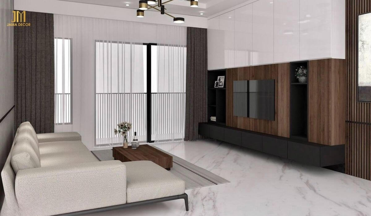 Thiết kế phòng khách chung cư đơn giản nhưng đầy tinh tế 