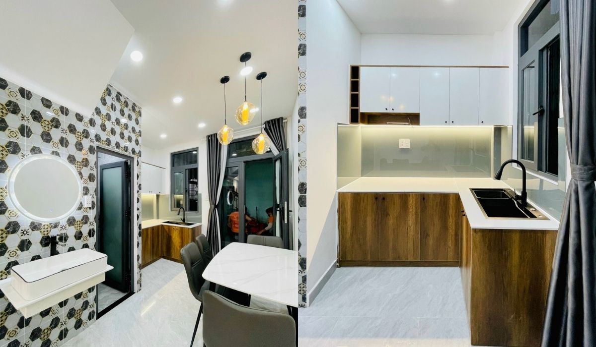 Cách tính chi phí cải tạo nội thất theo giá thị trường 26 Khu vực bếp nhỏ gọn kết hợp bồn rửa tay giúp dễ dàng rửa tay sau khi nấu nướng hoặc ăn uống