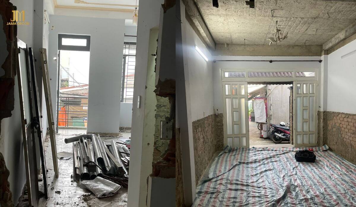 Đập phá, tháo dỡ những hạng mục không cần thiết là bước quan trọng  trước khi bắt đầu cải tạo